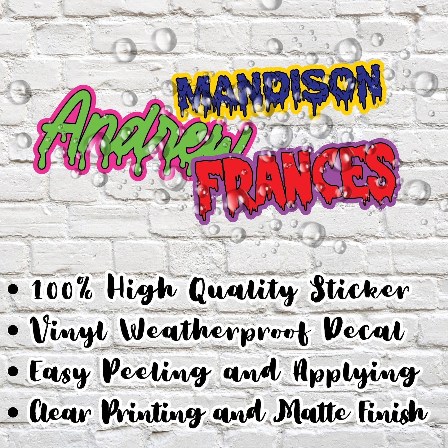Custom Graffiti Name Sticker: Personalized Die-Cut Vinyl Decal Sticker for Water Bottle, Laptop, Cup, Toolboxes