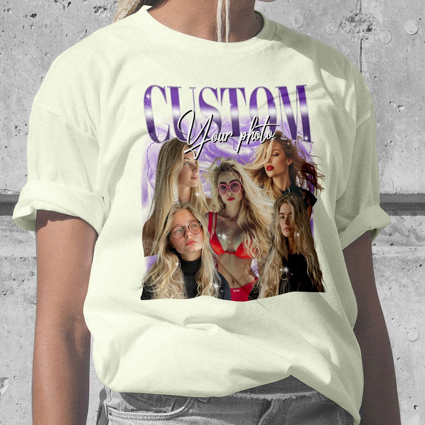 Personalized 90s Rap Tee PNG: Custom Bootleg Shirt Design (Digital File)