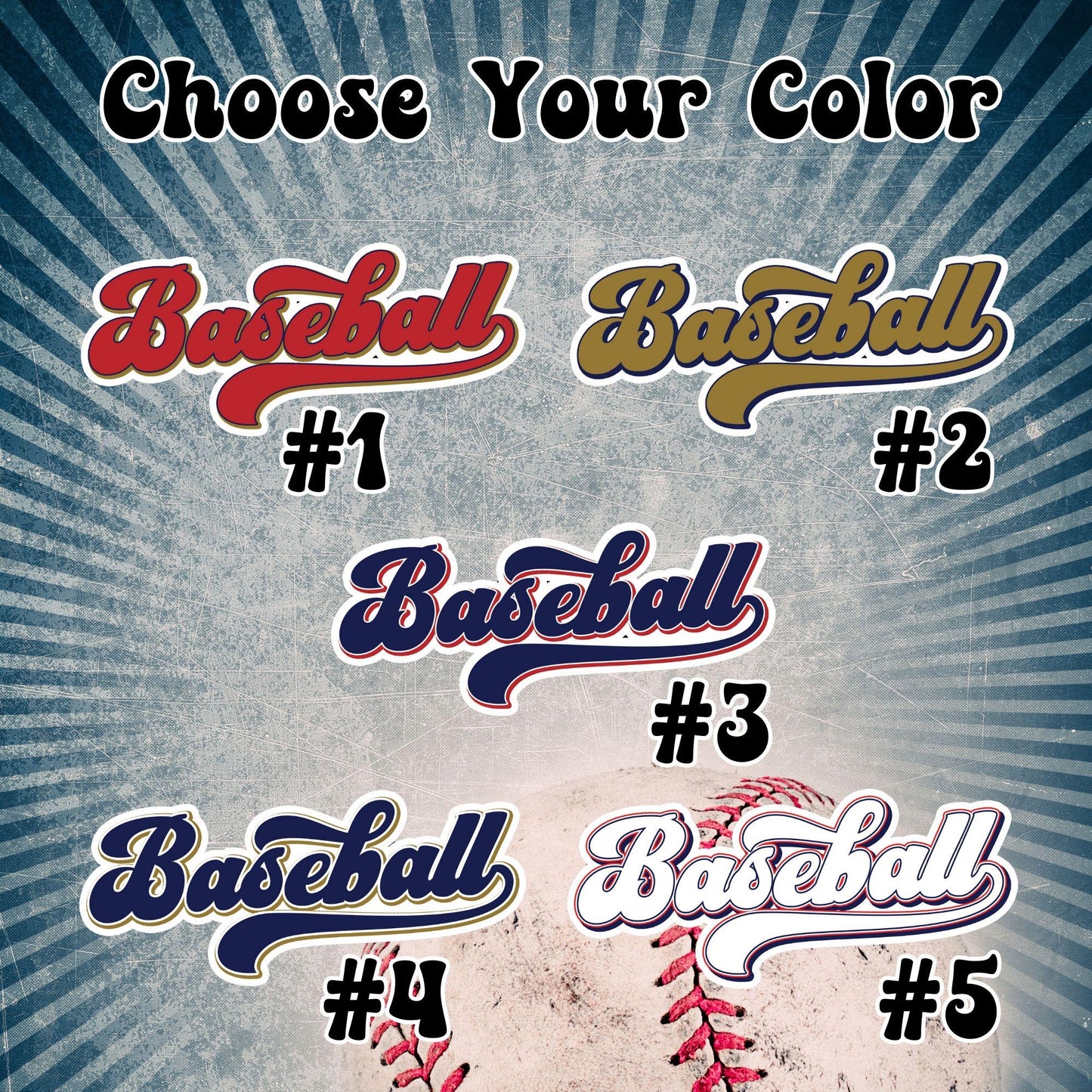 Personalized Baseball Name Sticker: Custom Vinyl Decal Stickers for Laptop, Water Bottle