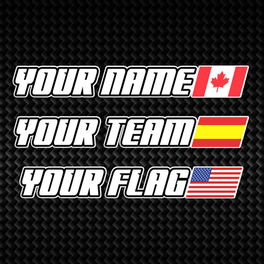 Custom Name & Flag Bike Sticker: Personalized Waterproof Cycling Decal for Dart Bike, Water Bottle, Laptop, Kindle