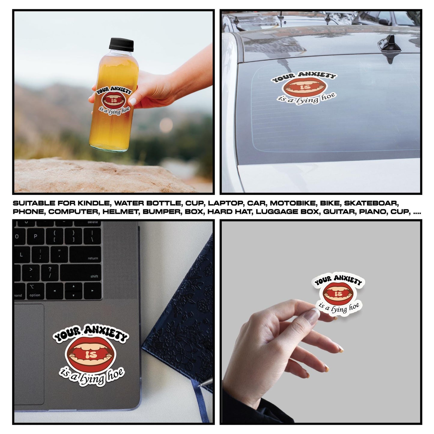 Anxiety Relief Stickers: 10 Pack Sensory Fidget Decals - Mental Health