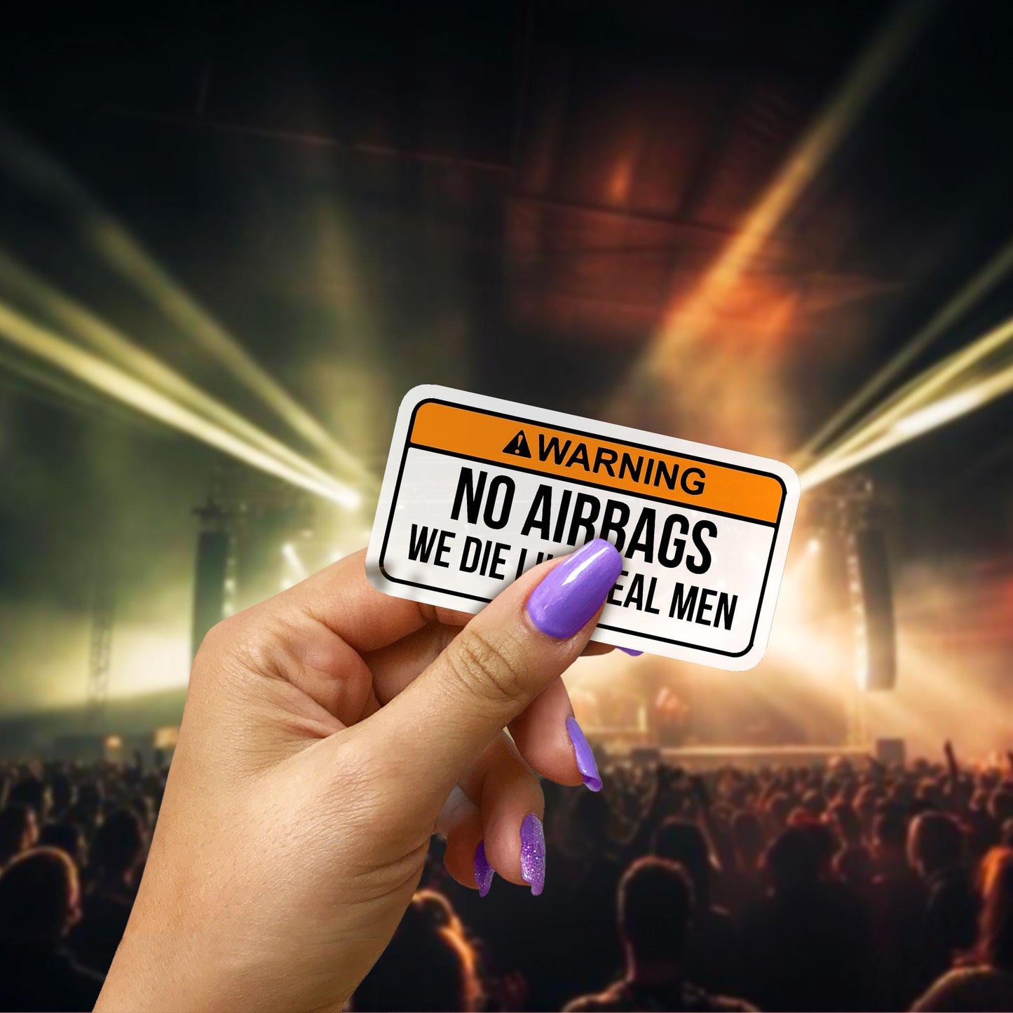 Funny Bumper Sticker 'No Airbags We Die Like Real Men' - Waterproof Vinyl Decal for Car Truck Van, Bumper Sticker