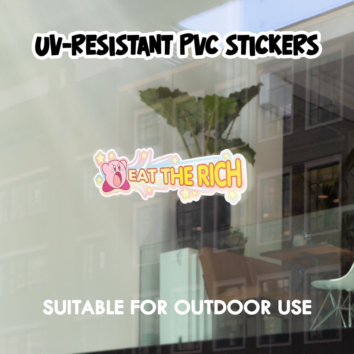 Eat The Rich Sticker: Weatherproof Vinyl Decal for Laptop, Water Bottle