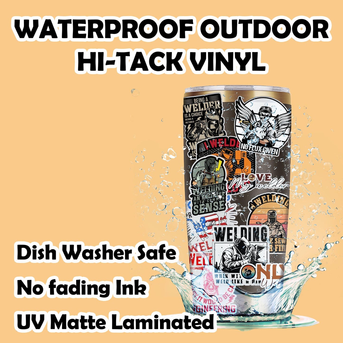 Welder Hard Hat Stickers: Blue Collar Welding Decals - Pack of 10