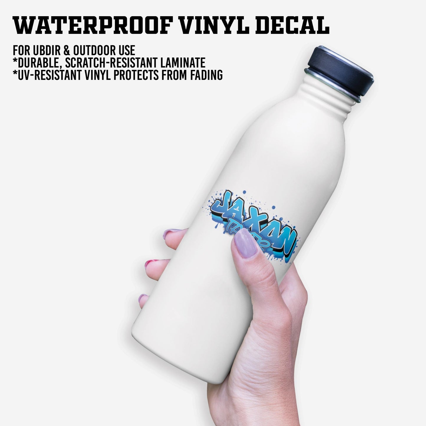 Custom Name Sticker Waterproof: Personalized Graffiti Style Vinyl Decals, Die-Cut Name Labels for Water Bottles, Laptops, Lunchbox