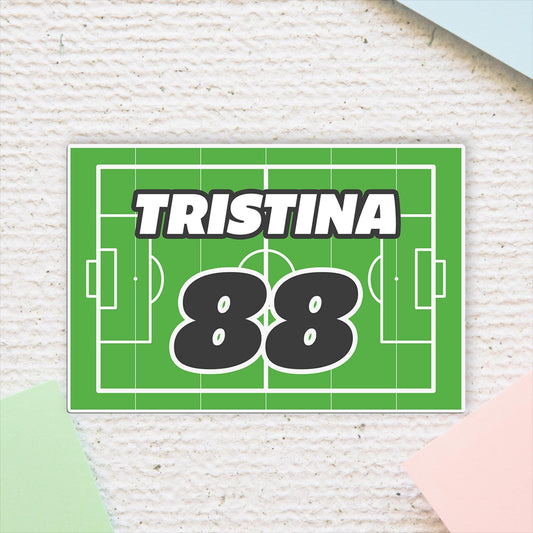 Personalized Soccer Ball Name Sticker: Waterproof Vinyl Decal