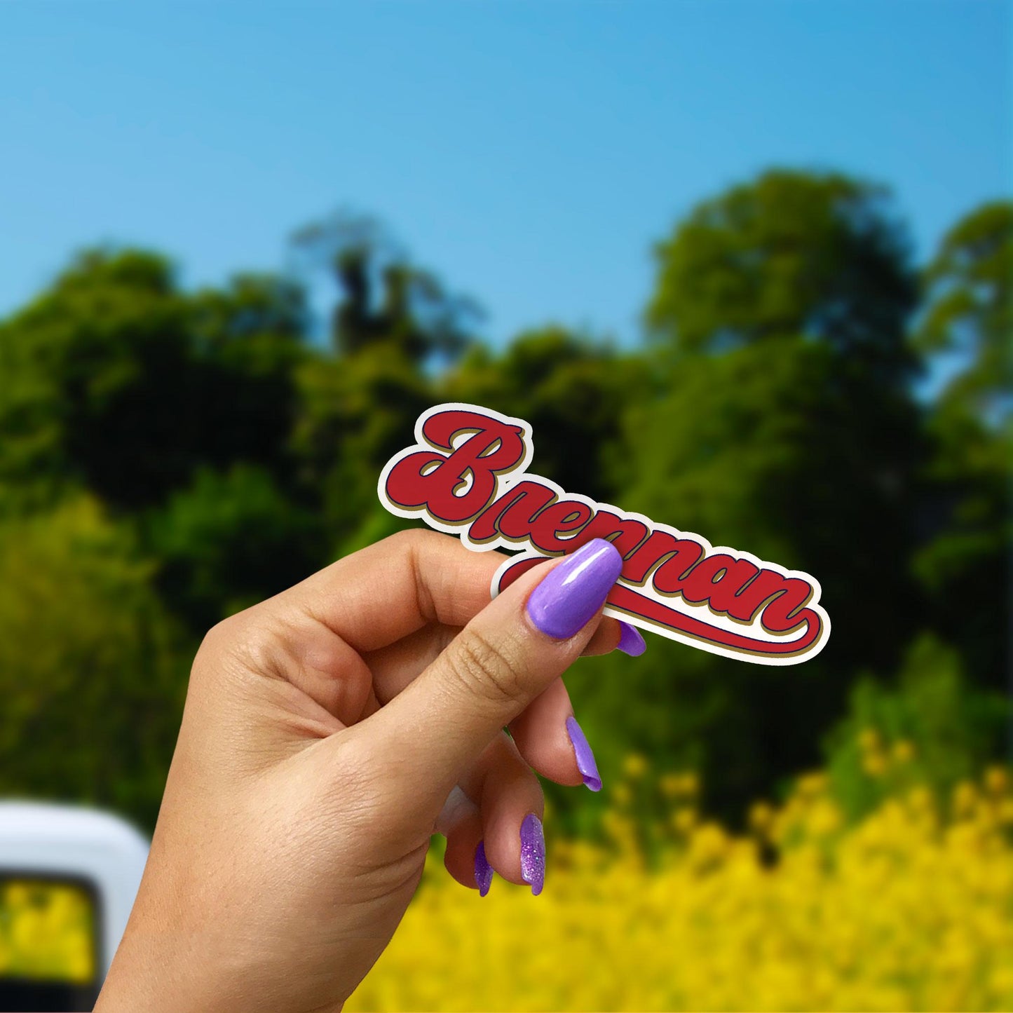 Personalized Baseball Name Sticker: Custom Vinyl Decal Stickers for Laptop, Water Bottle
