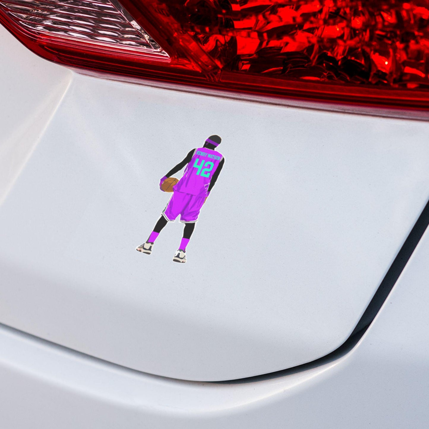 Personalized Basketball Player Sticker: Custom Name & Number Decal