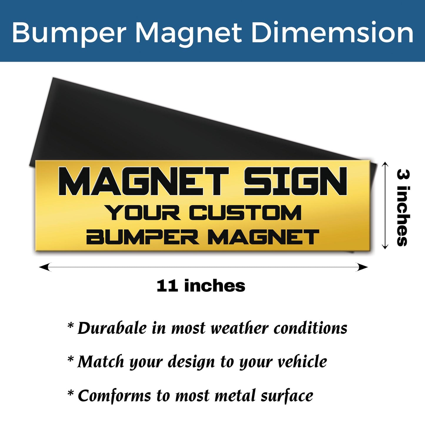 Custom Car Magnet Sticker: Weatherproof Vinyl, Two-Tone Colors
