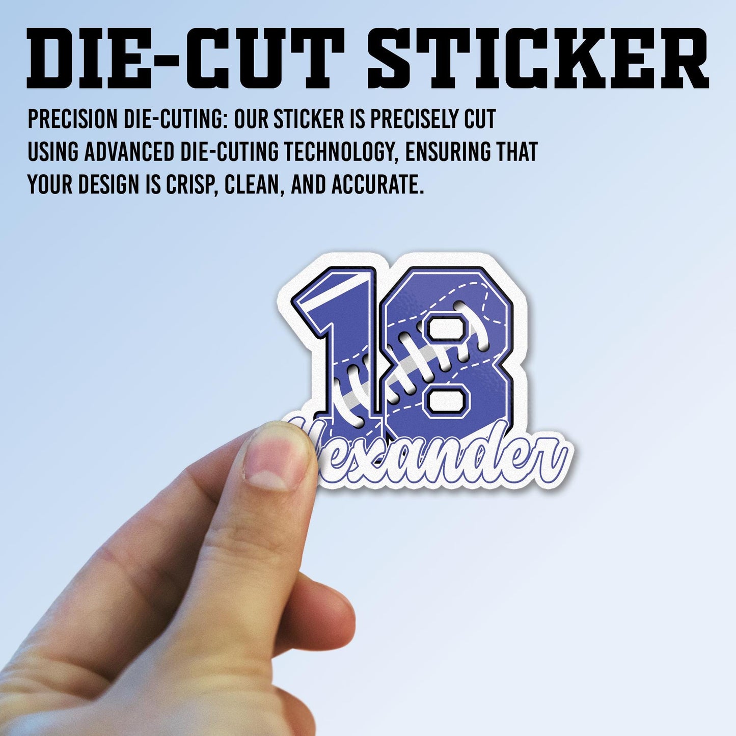 Custom Name Number Sticker, Personalized Waterproof Vinyl Decal For Football Helmet, Water Bottle, Tool Boxes, Custom Helmet Stickers
