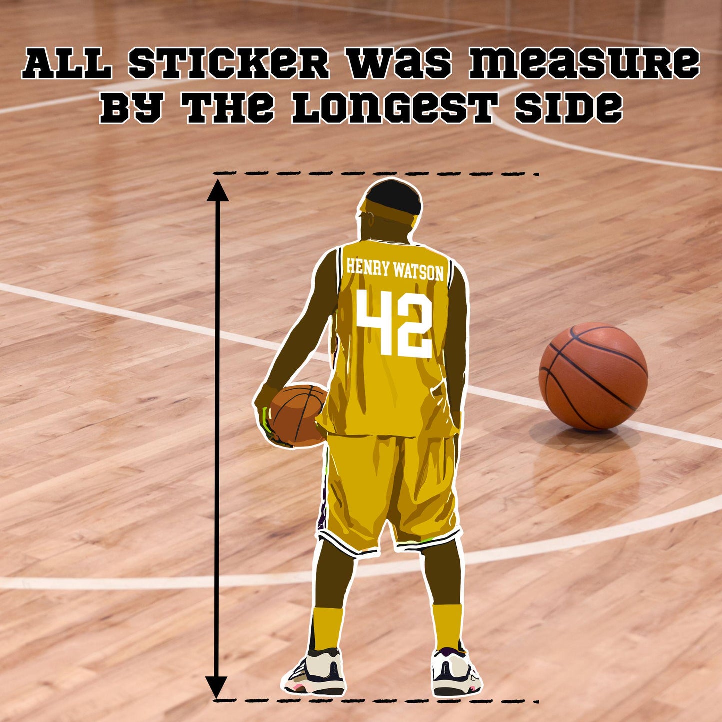 Personalized Basketball Player Sticker: Custom Name & Number Decal