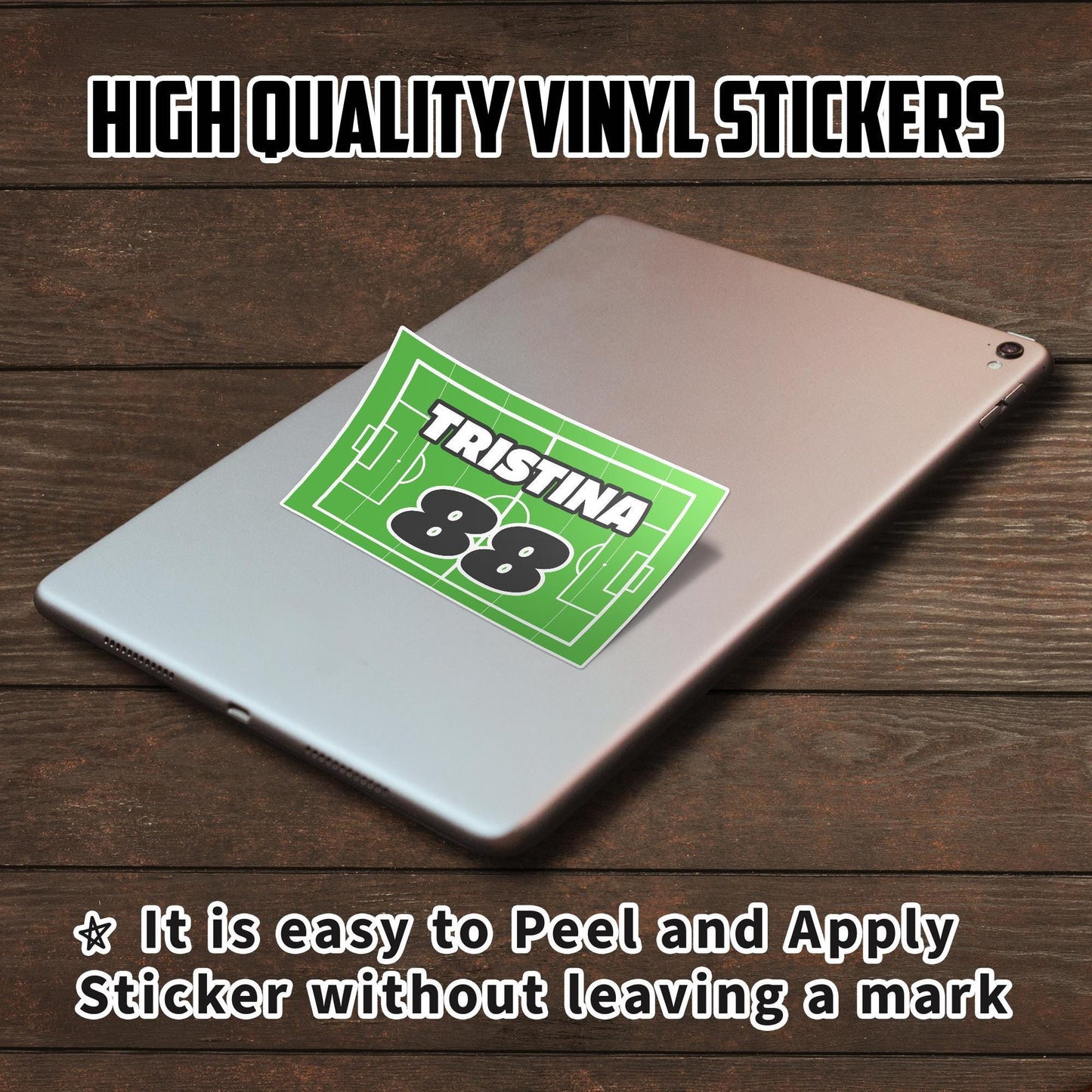 Personalized Soccer Ball Name Sticker: Waterproof Vinyl Decal
