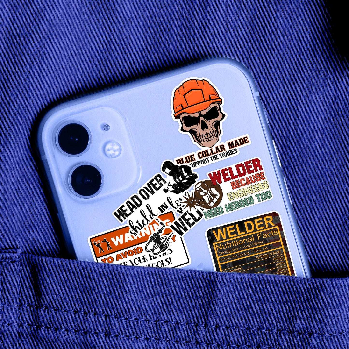 Welder Hard Hat Stickers: Funny Construction Helmet Decals - 10 PC