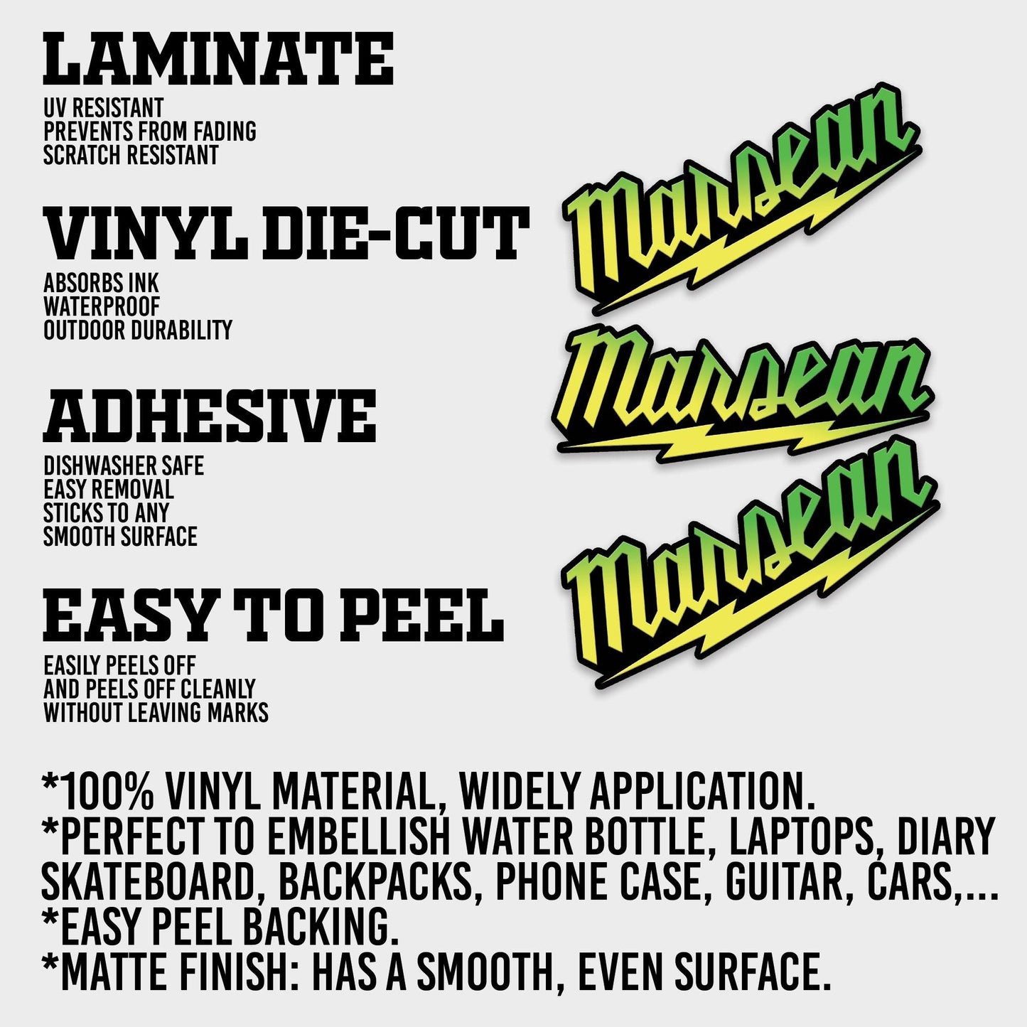 Custom Name Sticker: Thunder Style, Waterproof Decal