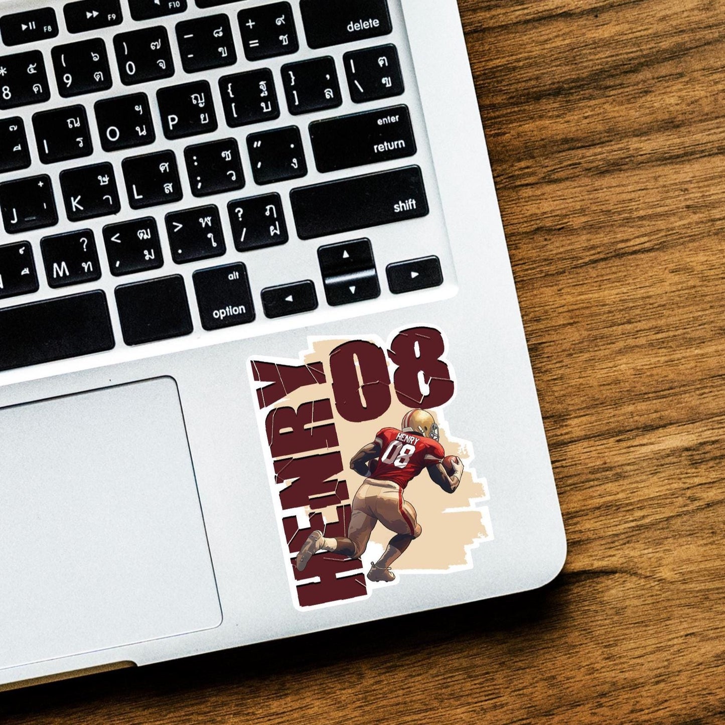 Custom Football Sticker, Personalized Name & Number Decal for Water Bottles, Sports Team Gifts, Waterproof Vinyl Stickers for Players, Fans