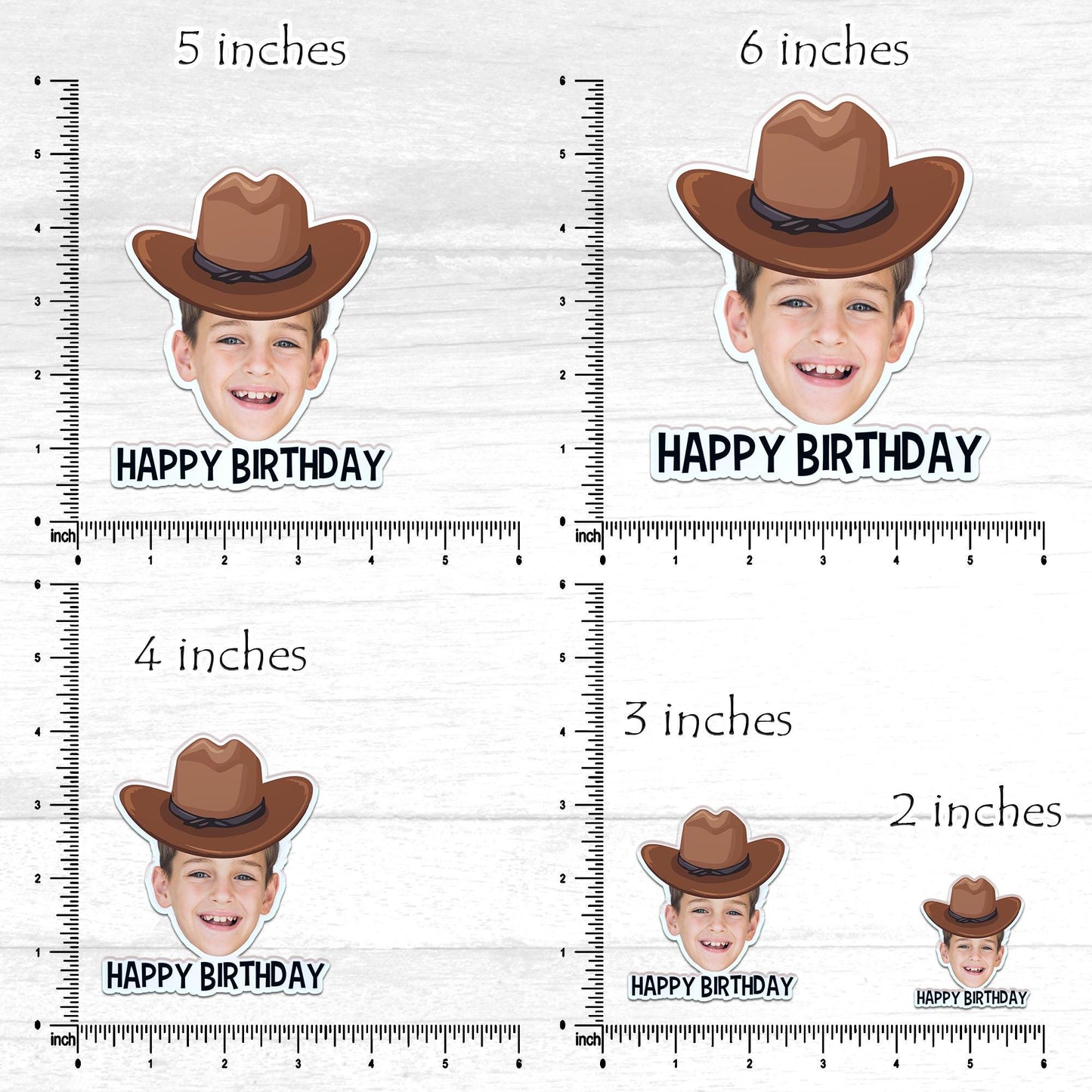 Personalized Cowboy Photo Stickers: Custom Party Favors