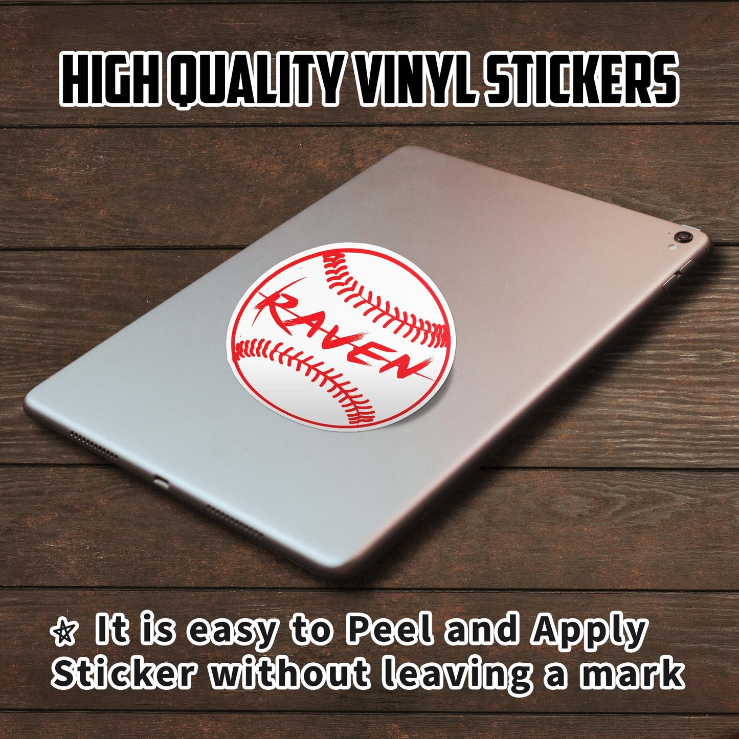 Custom Baseball Name Sticker: Waterproof Vinyl Decal for Water Bottles