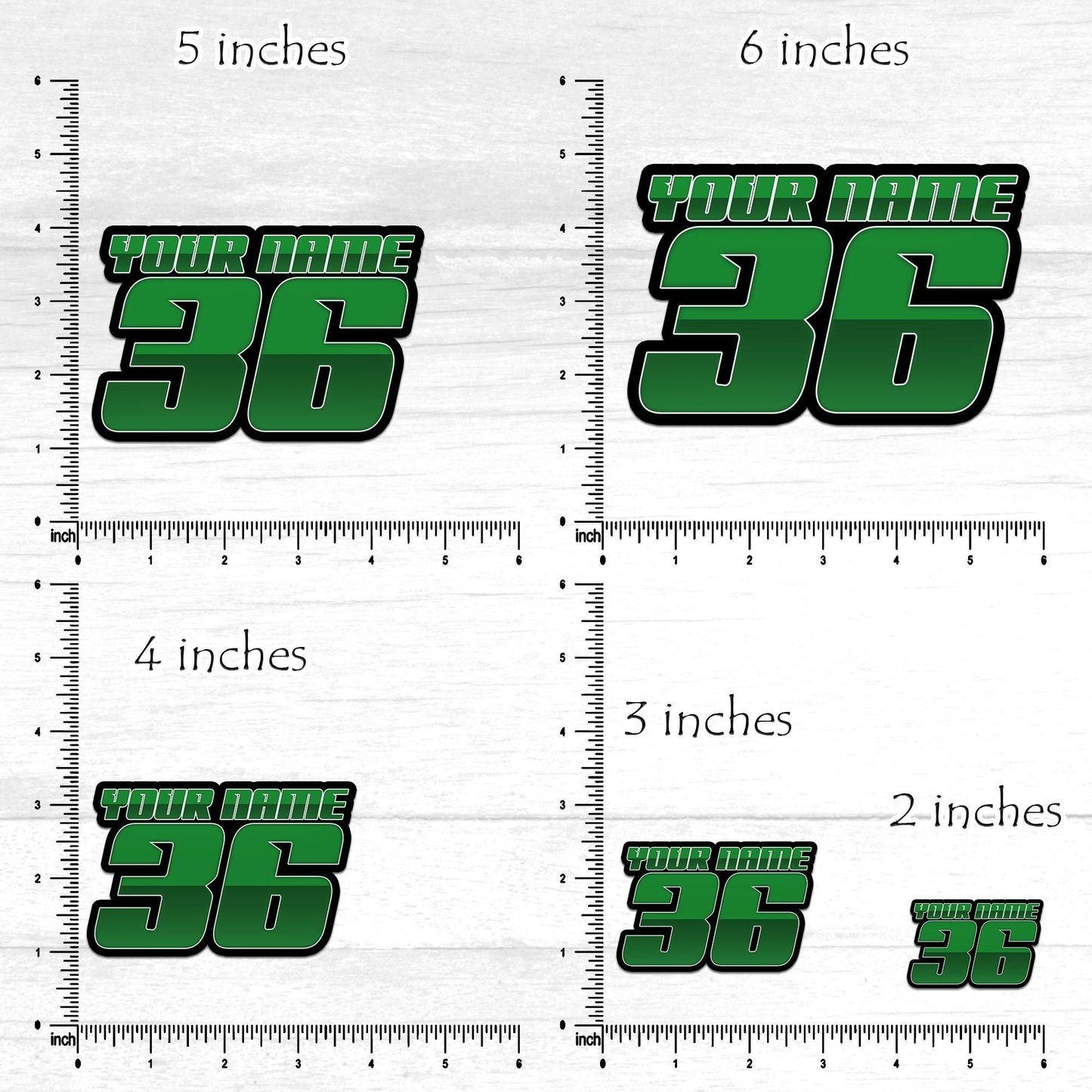 Personalized Racing Name and Number Vinyl Sticker, Custom Name Sticker, Custom Number Sticker: Waterproof Vinyl Decal for Bike Dart, Helmet