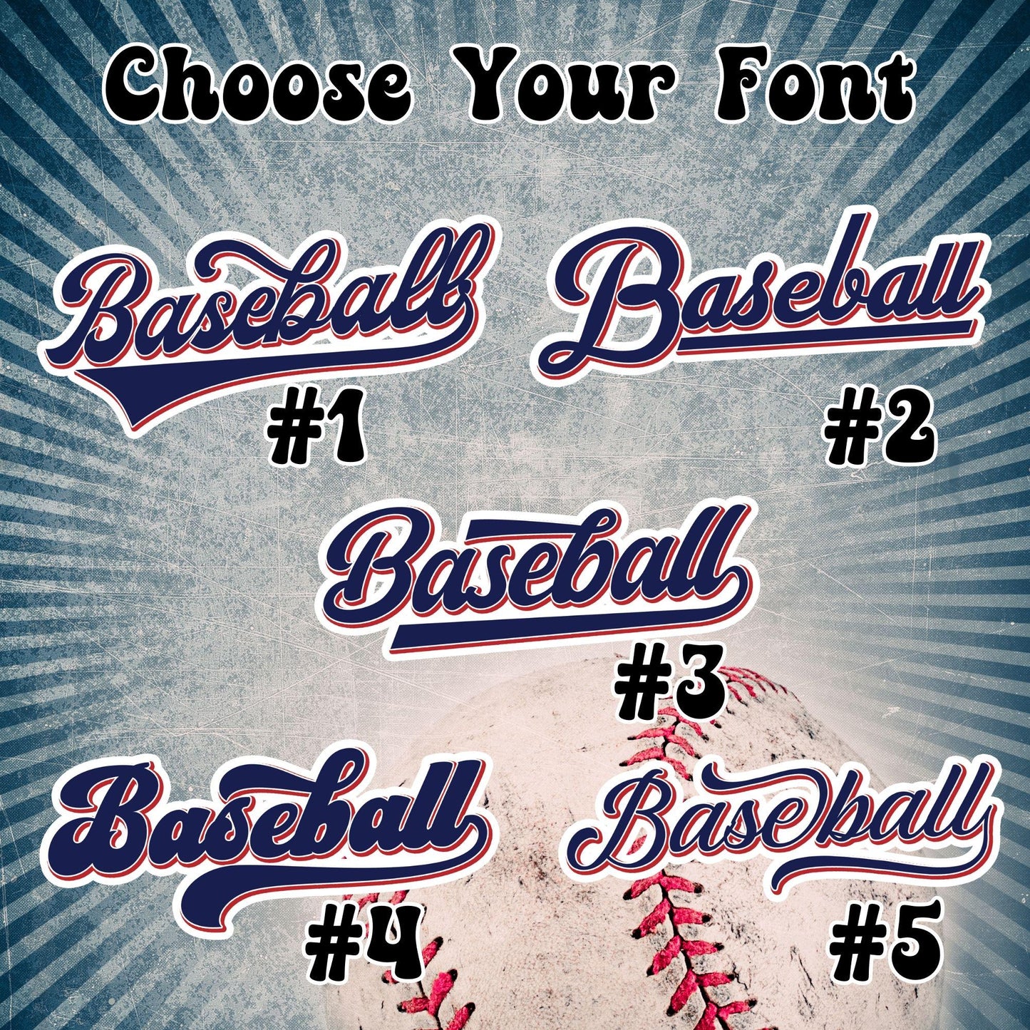 Personalized Baseball Name Sticker: Custom Vinyl Decal Stickers for Laptop, Water Bottle