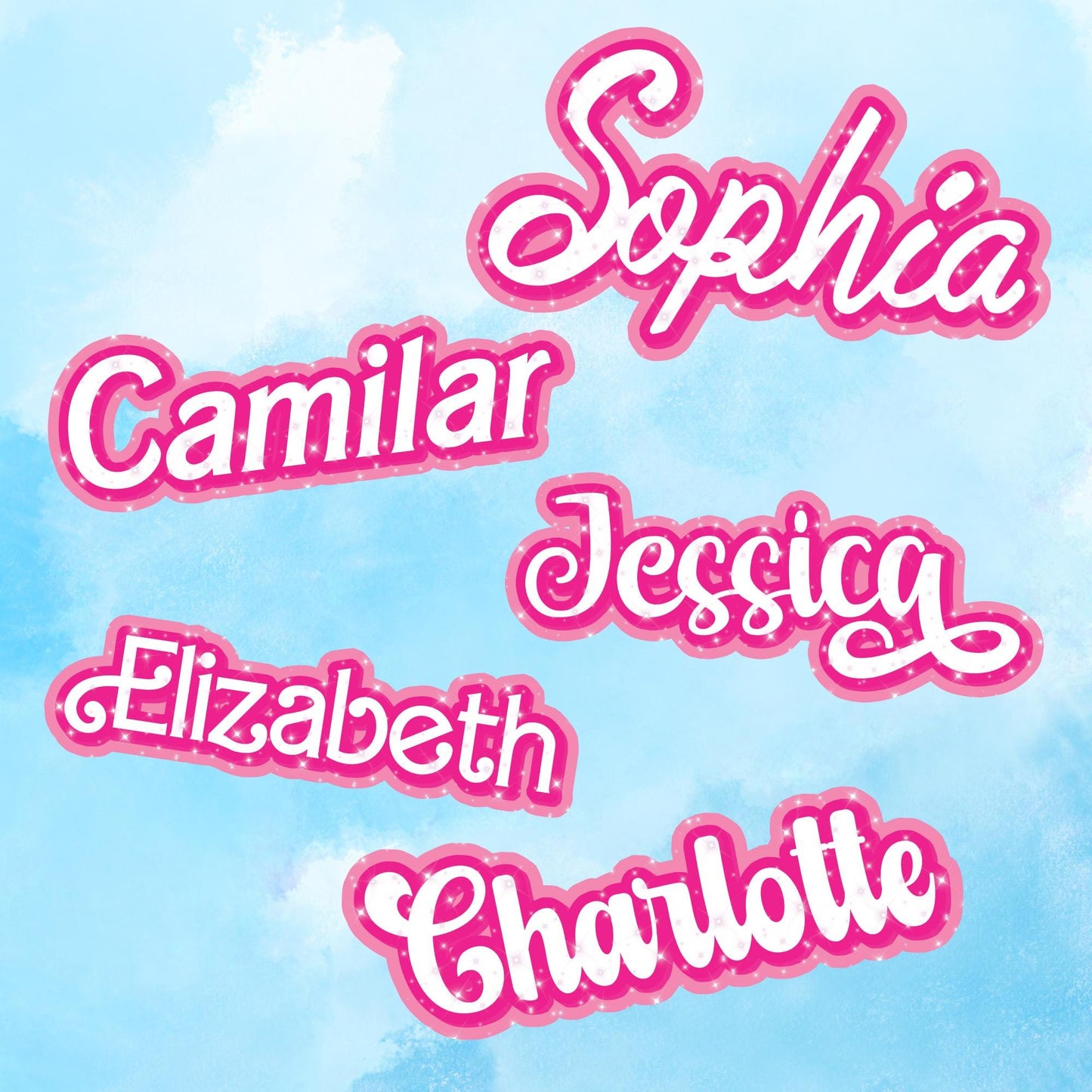 Personalized Name Sticker: Vintage Pink Doll Waterproof Vinyl Decal