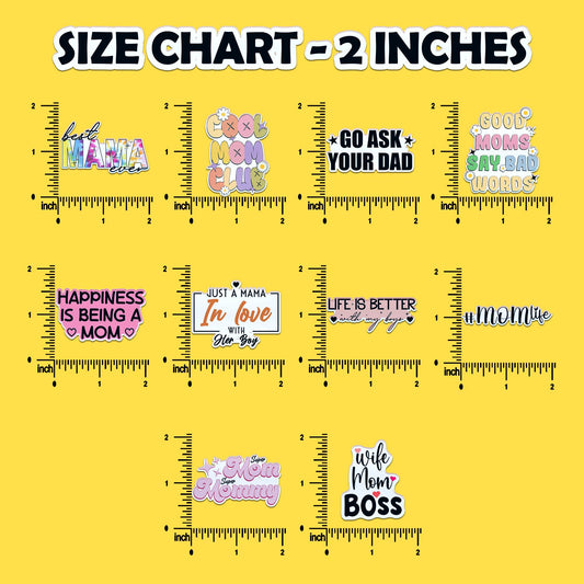 Funny Mom Life Stickers: Waterproof Vinyl Decals (9-Piece Sheet)