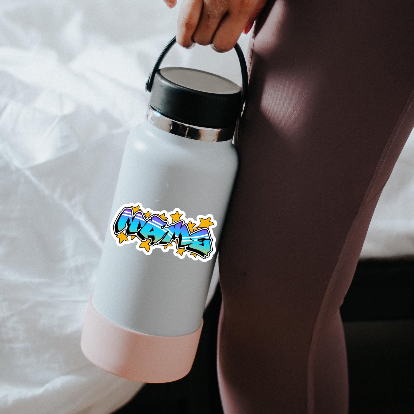 Custom Graffiti Name Sticker: Personalized Water Bottle Decal