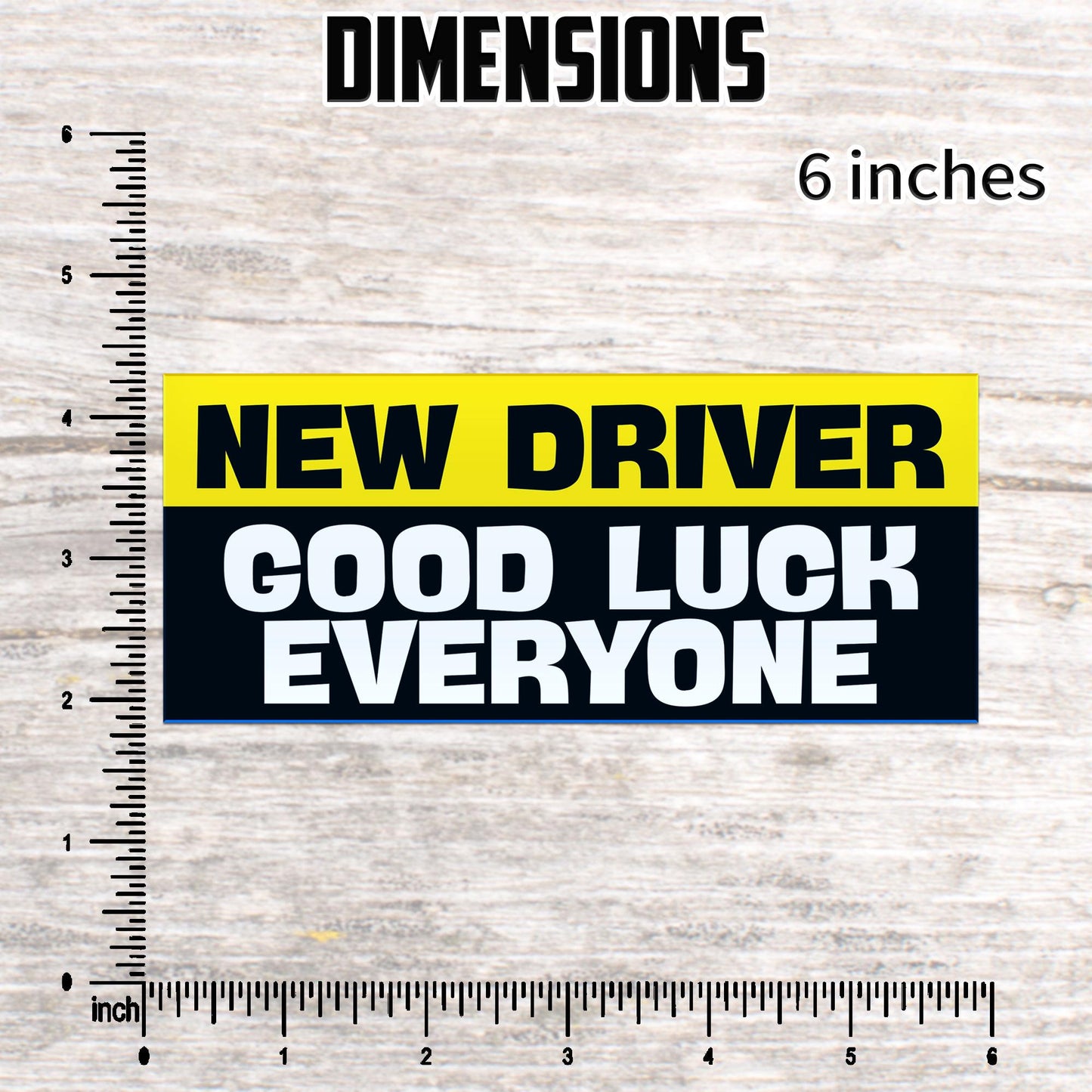 Funny New Driver Car Decal: Weatherproof Vinyl Bumper Sticker