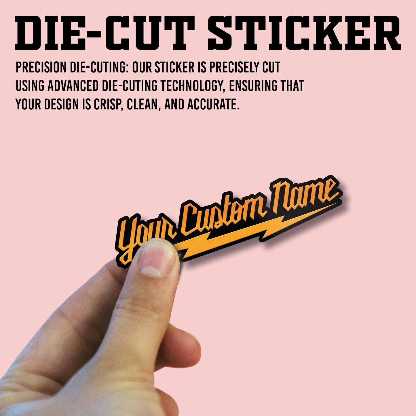 Custom Name Sticker: Thunder Style, Waterproof Decal