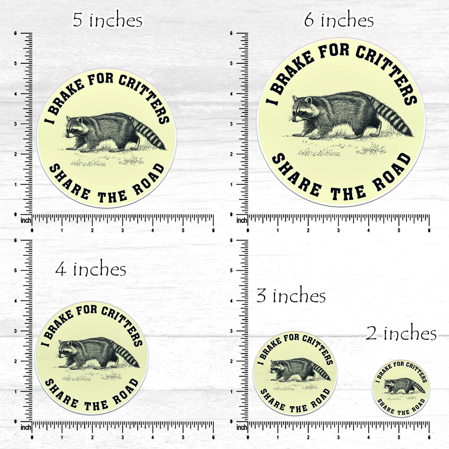 Brake for Critters Sticker (Pack of 2pcs 3 inches) - Waterproof Vinyl Decal