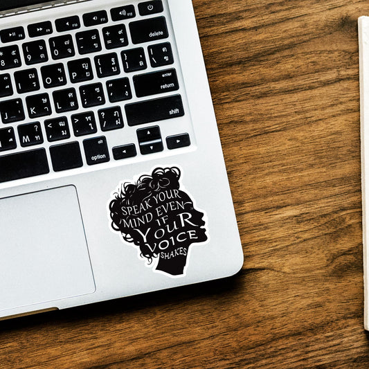 Speak Your Mind RBG Quote Sticker: Feminist Vinyl Decal