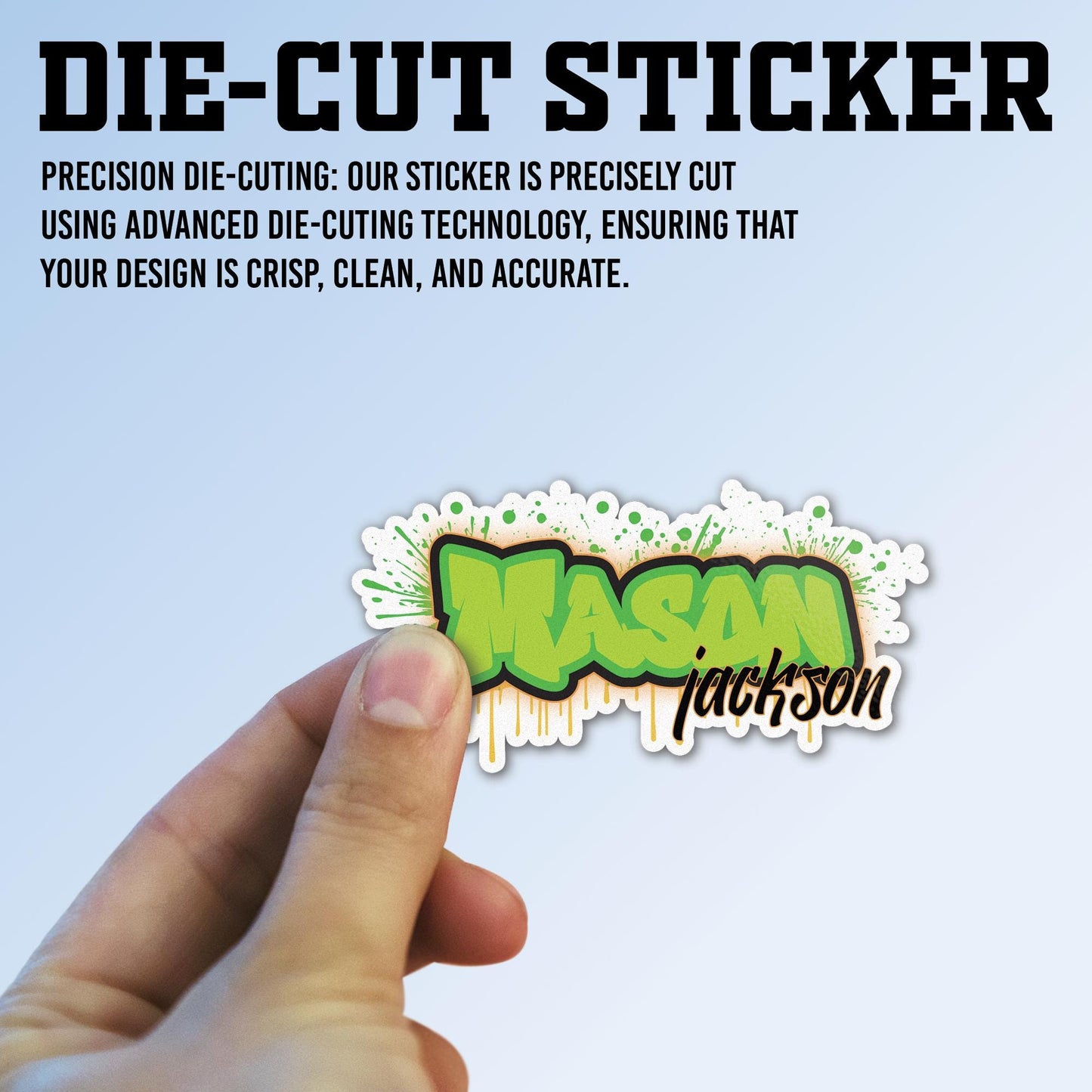 Custom Name Sticker: Personalized Die-Cut Vinyl Graffiti Decal Sticker for Water Bottle, Laptop, Cup, Toolboxes, Daycare Labels