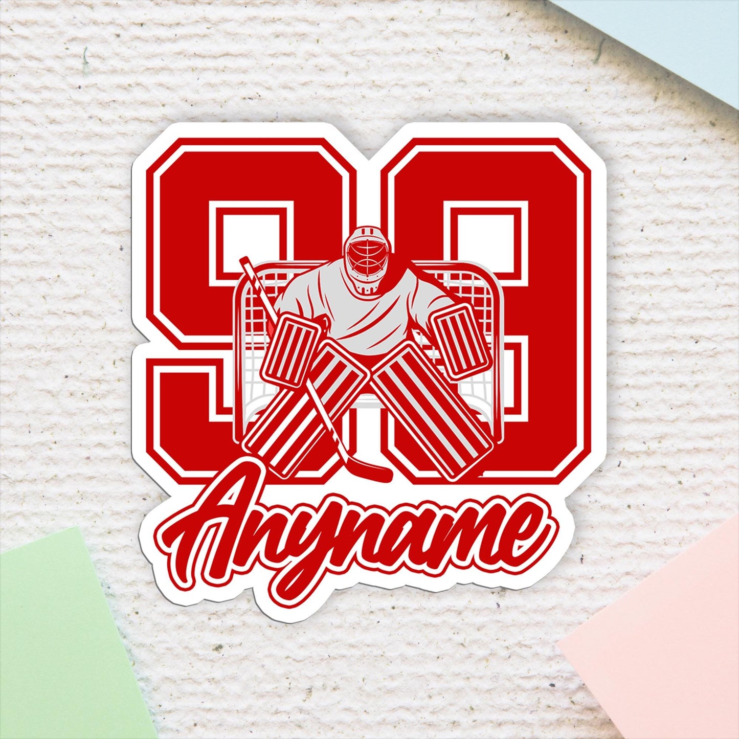 Custom Hockey Goalie Sticker: Personalized Name & Number, Waterproof Vinyl