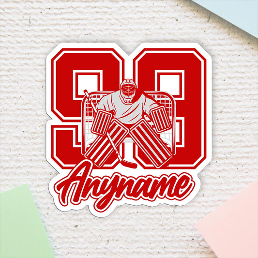Custom Hockey Goalie Sticker: Personalized Name & Number, Waterproof Vinyl